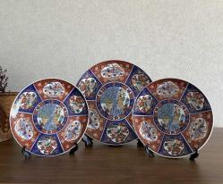Vintage Tavuskuşu Detaylı Porselen Duvar Tabağı 3'lü Set