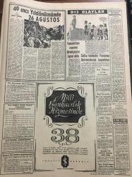 YENİ SABAH GAZETESİ 26 AĞUSTOS 1962 YIL :25 SAYI :8424--Plancılar Kabine İhtilafı Hal Olamadı ---Johnson bugün Ankara ya geliyor --Belediye otobüsü 2 çocuğu ezdi ---Cezayir :Liderler ordudan şikayetçi ---Erkin :Irak Elçimizi Geri Çekmedik Dedi --Amerikalı sendikacı hudut dışı ediliyor ---Ülkü nün eşi:Bende Türk vatandaşıyım --Bir yaz böyle geçti :Siyavuşgil ---İki çocuk mısır pişirmek isterken koruluğu yaktı --Radyo Programları ---Şampiyon Galatasaray --Dış Olaylar : Solcu talebeler Panama Üniversitesini kapattılar ---Fikstur Açıklandı --Teniste Finali Fraser  ile Emerson oynayacak ---Galatasaray ,B.Spor önünde başarısızdı --Fikret Altınel tesis için hala arsa arıyor --Galatasaray :5 Ad.Demirspor :5---Milli Ligin 22 Takımı ---