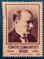 Türk Pulu - Turkish Stamp - Postadan Geçmiş Pul Filateli -  ATATÜRK TEMALI PUL, 1000 LİRA - Türkiye Cumhuriyeti - NOSTALJİK DOĞUM GÜNÜ HEDİYESİ