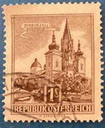 Avusturya Pulu - Österreich Austria Stamp - Postadan Geçmiş Pul Filateli - Damgalı - MARIAZELL KOTOLİK KİLİSESİ (Meryem Ana'nın Doğum Bazilikası) TEMALI PUL, 1 PARA - YABANCI PULLAR - NOSTALJİK DOĞUM GÜNÜ HEDİYESİ