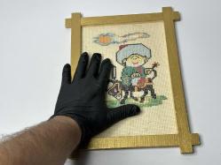 Eski Nasrettin Hoca Tablo - Nasreddin Hoca Ahşap Dekor -  Eskilerden El İşi Tablo