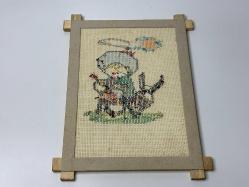 Eski Nasrettin Hoca Tablo - Nasreddin Hoca Ahşap Dekor -  Eskilerden El İşi Tablo