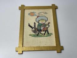 Eski Nasrettin Hoca Tablo - Nasreddin Hoca Ahşap Dekor -  Eskilerden El İşi Tablo