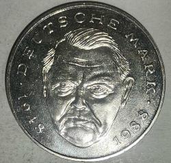 ALMANYA 1997  2 MARK  Ludwig Erhard. 40. Yıldönümü - Federal Cumhuriyet (1948 - 1988)