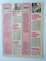 1901 = ( Temmuz-Ağustos-Eylül ) - Jöntürk kelimesi yargılanıyor • Vatikan bağımsızlık peşinde • Motorlu araçlar tescil edilecek • Mc Kinley'e suikast • Pekin'de barış ~ [ Çift taraflı ]