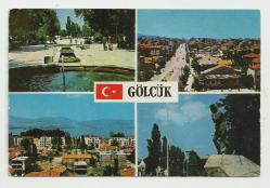 4 PARÇALI GÖLCÜK ŞEHİR GÖRÜNÜMLERİ TEMALI ESKİ DÖNEM ORİJİNAL KARTPOSTAL...