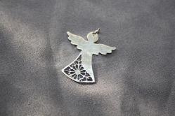 MELEK KOLYE UCU   %100 ORJİNAL GÜMÜŞ  DETAYLAR RESIMLERDE (DELİKLİ RAF YUVARLAK KUTU