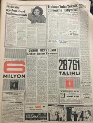YENİ SABAH GAZETESİ 8 ARALIK 1961 YIL :24 SAYI :8168--Kabine-kumandanlar toplandı --AP 10-15 Mebusu İhraç Kararında --CHP Grubu memur zammını görüşecek --60.gününde Ayla olayı meclise aksetti --Madanoğlu ve Başgil in istifaları mesele oldu --Siirt de on beş haydut bir karakolu bastı --Denize uçan taksiden iki ceset çıkarıldı --Radyoda telif hakları :Siyavuşgil --Belediye Fen İşleri Müdürü Takdir Edildi---Radyo Programları ---Trabzonlular Teknik Üniversite İstiyorlar ---Tiyatro :Yazmalı mı ?---Galatasaray ve Beşiktaş Pazarı Bekliyor ---10 kulüp ittifakı tehlikeye girdi --Fenerbahçeli oyuncular 500 er lira prim alıyor ---Basketbolcular dün kampa girdi ---Floransa da günün adamı :Can --2 Demokrat Parti birden kuruluverdi --Safkan bir Demogoji örneği ---Genel Kurmay da Nato için izahat verildi --Dinar da üç ev 2 dükkan yandı --