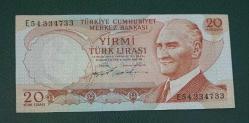 6 Emisyon E 54 seri 20 Lira Çil