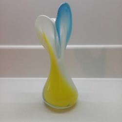 Vintage Murano Vazo ,Sarı ve Mavi tonlarda
