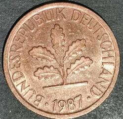 ALMANYA 1987 D  1 PFENNIG