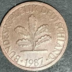 ALMANYA 1987 D  1 PFENNIG