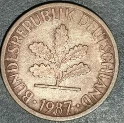 ALMANYA 1987 F  1 PFENNIG