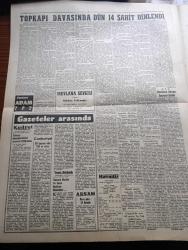 Havadis Gazetesi - 14 Aralık 1960 - Topkapı Davasında Dün 14 Şahit Dinlendi - Bir Avukat Şahit Zeki Şahin'in 12 Şerir Adamı İle İsmet İnönü'yü Öldürmek İstediklerini İddia Etti - Öncü Ve Yenigün Gazeteleri Kapatıldı - Cezayirde Son 48 Saatte Bin Kişi Öldürülmüş - Üniversiteliler Ankara'da Cezayir İçin Yürüyüş Yaptılar - Edebiyat Fakültesine 500 Öğrenci Daha Alınacak - Amerika NATO'ya Polaris Veriyor - Temel Reis Çizen Ralph Stein - Deliler Gülüyor Yazan Süleyman Tekil Yazı Dizisi - Özel Çocuk Kreşleri Yazan Doktor Aziz Yergök Köşe Yazısı - Affetmeyen Kadın Yazan Jean P. Mouerau Yazı Dizisi - İstanbul Ankara Radyosu Programı - İstanbul Belediyesi Şehir Tiyatrosu Programı - Gazetelerden Başlıklar - Barbara Davası Karara Kaldı - Can Bartu Bu Hafta Oynamayacak - Fenerbahçe Ve Galatasaray Dün Antrenman Yaptı - Antrenör Rebi Erkal Kasımpaşa'dan Ayrıldı - İstanbul Boks Şampiyonası Bugün Yapılıyor - Basketbol Lig Karşılaşmalarına Ara Verildi