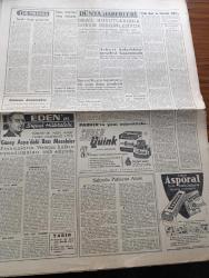 Zafer Gazetesi - 27 Şubat 1960 - Demokrat Parti Türkiye'de Vicdan Hürriyetinin Bekçisidir Yazan Bahadır Dülger Köşe Yazısı - Maarif Nafia Ticaret Ve Sağlık Vekaletlerinin Bütçeleri Kabul Olundu - İktisadi İstiklal Savaşımızın Nafia Cephesinde Sağladığı Büyük İnkişaf - Demokrat Parti'ye İltihak Eden Hürriyet Partililerin Başvekil Adnan Menderes'e Telgrafları - Celal Bayar Karaşi'de - Nafia Bütçesinin Dünkü Müzakereleri - Belgeli Köy Enstitüsü Talebeleri İle Alakalı Yeni Bir Kanun Teklifi - Prenses Margaret Nişanlandı -  İsmet İnönü'nün Dokunulmazlığının Refi İsteniyor - Hadley Chase'in En Güzel Eseri Venedik Casusu Türkçe'ye Çeviren Rasih Minkari Yazı Dizisi - Ankara'da Bugün Sinema Tiyatro Programı - Kostümlü Baloda Müsabaka Olacak - Riyaseticumhur Orkestrası İkinci Turnesinden Döndü - Arzu Tramvayı Sanat Severlerde - Dünya Çapındaki İspanyol Sanatkarları Ankara'da - İsrail Hudutlarında Durum Gerginleşiyor - Anthony Eden'in Siyasi Hatıraları Yazı Dizisi - Sovyet Rusya Japonya'ya Nota