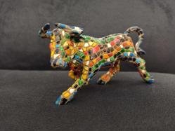 VİNTAGE İSPANYOL TORO BARCİNO MOZAİK BOĞA 11,5 cm X 6,5 cm ÖLÇÜLERİNDE.