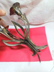 1950'LER AVRUPA ÜRETİMİ PİRİNÇ ÜÇ KOLLU ŞAMDAN