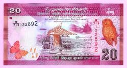 Sri Lanka 20 Rupees 2021 P 123 UNC ÇİL