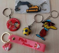 Avea kepçe dozer Fenerbahçe futbol topu TipiTip Pembe panter anahtarlık set koleksiyon dekor tasarım hediye vintage retro aksesuar nostalji süs reklam promosyon
