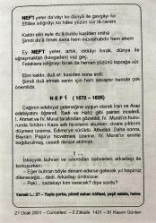 27 OCAK 2001 - TAKVİM YAPRAĞI - DOĞUM GÜNÜ HEDİYESİ - BÜYÜK SAATLİ MAARİF TAKVİMİ - ŞAİR NEFİ'NİN VEFATI - NEFİ ŞİİRLERİ