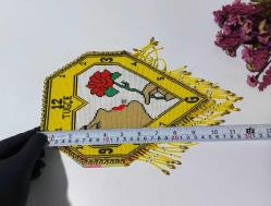 Cezaevi İşi Cam Boncuk Duvar Dekoru - Kadın Desenli Boncuklu - Duvar Dekoru