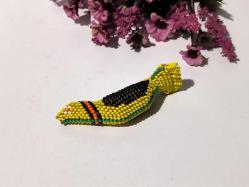 Antika - Cezaevi İşi Cam Boncuk Kuş Biblosu - Eski Kuş Biblo - Boncuk Sanatı - kitantik - kitaLog