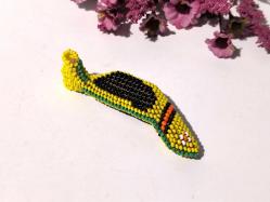 Cezaevi İşi Cam Boncuk Kuş Biblosu - Eski Kuş Biblo - Boncuk Sanatı