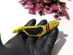 Cezaevi İşi Cam Boncuk Kuş Biblosu - Eski Kuş Biblo - Boncuk Sanatı