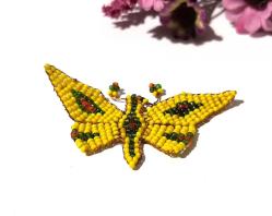 Cezaevi İşi Cam Boncuk Kelebek Biblosu - Eski Kelebek Biblo - Boncuk Sanatı