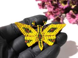 Cezaevi İşi Cam Boncuk Kelebek Biblosu - Eski Kelebek Biblo - Boncuk Sanatı