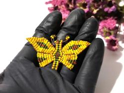 Cezaevi İşi Cam Boncuk Kelebek Biblosu - Eski Kelebek Biblo - Boncuk Sanatı