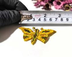 Cezaevi İşi Cam Boncuk Kelebek Biblosu - Eski Kelebek Biblo - Boncuk Sanatı