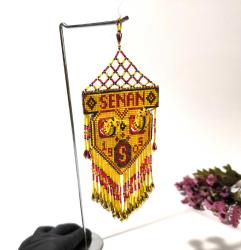 Cezaevi İşi Cam Boncuk Galatasaray Araç Süsü - Duvar Süsü Maşallah KUŞ - Boncuk Sanatı