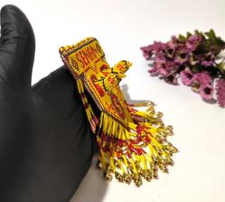 Cezaevi İşi Cam Boncuk Galatasaray Araç Süsü - Duvar Süsü Maşallah KUŞ - Boncuk Sanatı