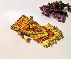 Cezaevi İşi Cam Boncuk Galatasaray Araç Süsü - Duvar Süsü Maşallah KUŞ - Boncuk Sanatı