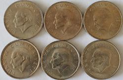 Türkiye Cumhuriyeti  1995/1996/1997/1998/1999/2000 Yıları 25 Bin Lira Takım ( 9218)