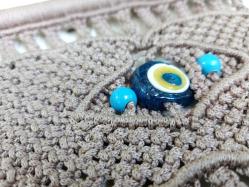 Eskilerden Makrome - Cam Nazar Boncuklu Duvar Süsü - El İşi Nazarlık