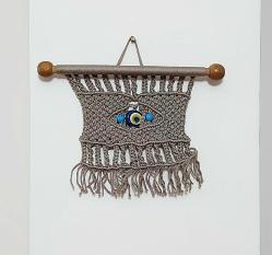 Eskilerden Makrome - Cam Nazar Boncuklu Duvar Süsü - El İşi Nazarlık