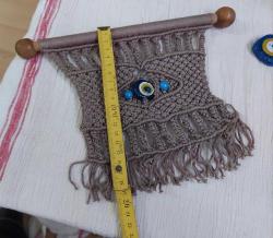 Eskilerden Makrome - Cam Nazar Boncuklu Duvar Süsü - El İşi Nazarlık