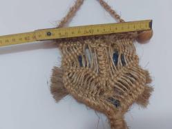 Eskilerden KEDİ Makrome - Cam Nazar Boncuklu Duvar Süsü - El İşi Nazarlık