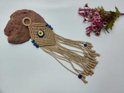 Eskilerden Makrome - Cam Nazar Boncuklu Duvar Süsü - El İşi Nazarlık