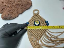 Eskilerden Makrome - Cam Nazar Boncuklu Duvar Süsü - El İşi Nazarlık