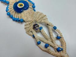 Eskilerden UZUN Makrome - Cam Nazar Boncuklu Duvar Süsü - El İşi Nazarlık