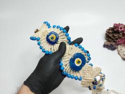 Eskilerden UZUN Makrome - Cam Nazar Boncuklu Duvar Süsü - El İşi Nazarlık