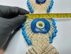 Eskilerden UZUN Makrome - Cam Nazar Boncuklu Duvar Süsü - El İşi Nazarlık