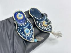 Eskilerden Nazarlık Kolye - Terlik Ayakkabı Şeklinde Takı Tasarım nazar boncuğu - 2 Adet