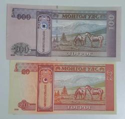20 ve 100 Terper Moğolistan 2 li Set parası 2020 senesi