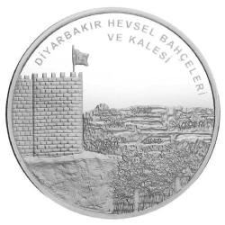 Antik Kentler Serisi No.15 ''Diyarbakır Hevsel Bahçeleri ve Kalesi'' 2021 (Gümüş) Darphane Hatıra Parası SERTİFİKALIDIR
