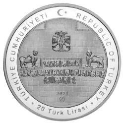 Antik Kentler Serisi No.15 ''Diyarbakır Hevsel Bahçeleri ve Kalesi'' 2021 (Gümüş) Darphane Hatıra Parası SERTİFİKALIDIR