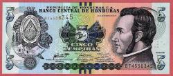 Honduras 5 Lempiras 2016 P 98 UNC ÇİL